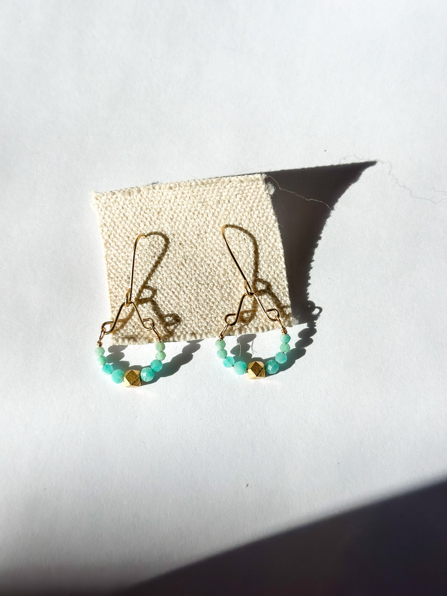 DEBBIE FISHER | Ammonite and Gold Bead on Gold Fill Wire Earrings