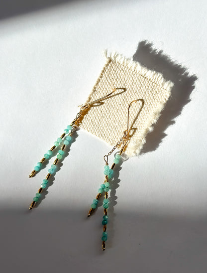 DEBBIE FISHER | Amazonite and Gold Vermeil Beads Earrings