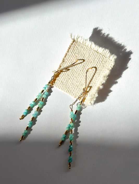 DEBBIE FISHER | Amazonite and Gold Vermeil Beads Earrings
