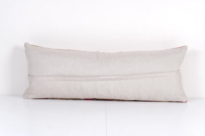 Long Striped Turkish Bedding Kilim Pillow, Turkish Rug | 14" x 36"