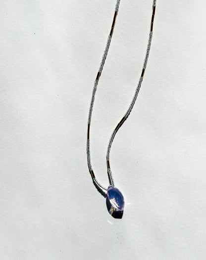 DEBBIE FISHER | Necklace of Quartz, Clear Seed, and Gold Vermeil Beads
