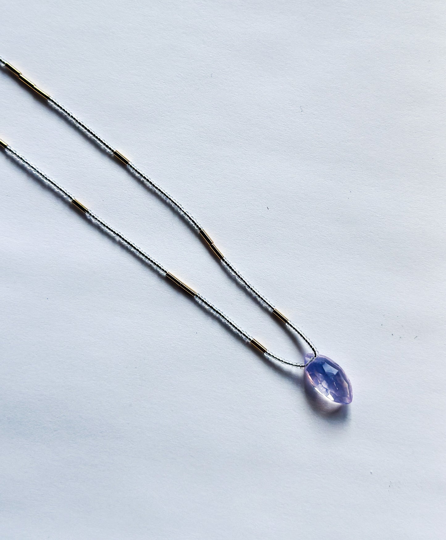 DEBBIE FISHER | Necklace of Quartz, Clear Seed, and Gold Vermeil Beads