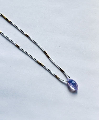 DEBBIE FISHER | Necklace of Quartz, Clear Seed, and Gold Vermeil Beads