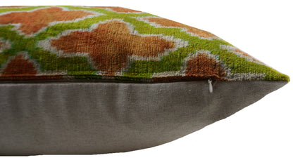 HANDMADE  IKAT SILK/VELVET PILLOWCASE | 24" x 24"