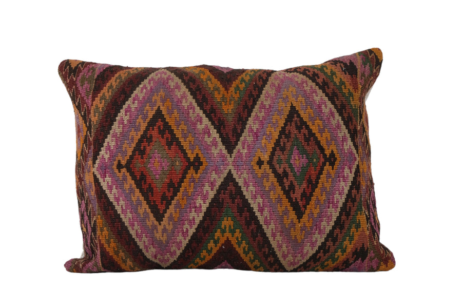 Brown Pillow Case Made from An Anatolian Vintage Turkish | 20