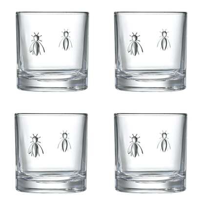 Bee Whiskey Glasses - Set of 4