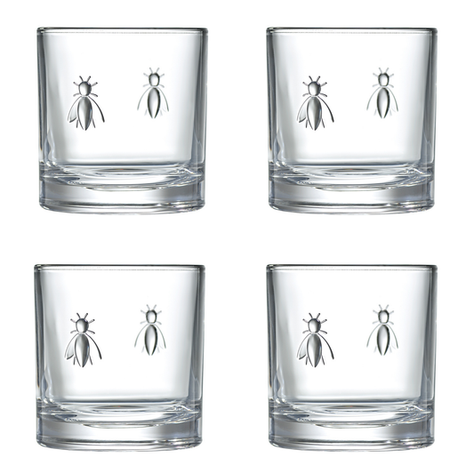 Bee Whiskey Glasses - Set of 4