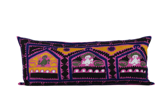 Tashkent Suzani Animal Bedding Pillow | 16" x 35"
