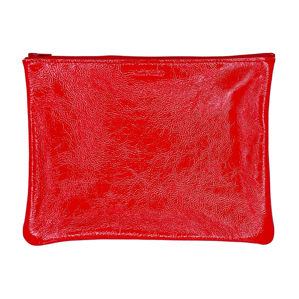 Large Zip Pouch: Sparkle Evergreen/Smoke