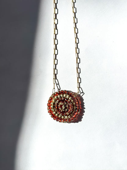 DANIELLE WELMOND | Garnet and Gold Pyrite Necklace