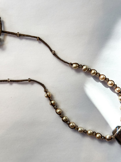 DANIELLE WELMOND |  Necklace of Brown Zircon, Pearls and Smokey Quartz
