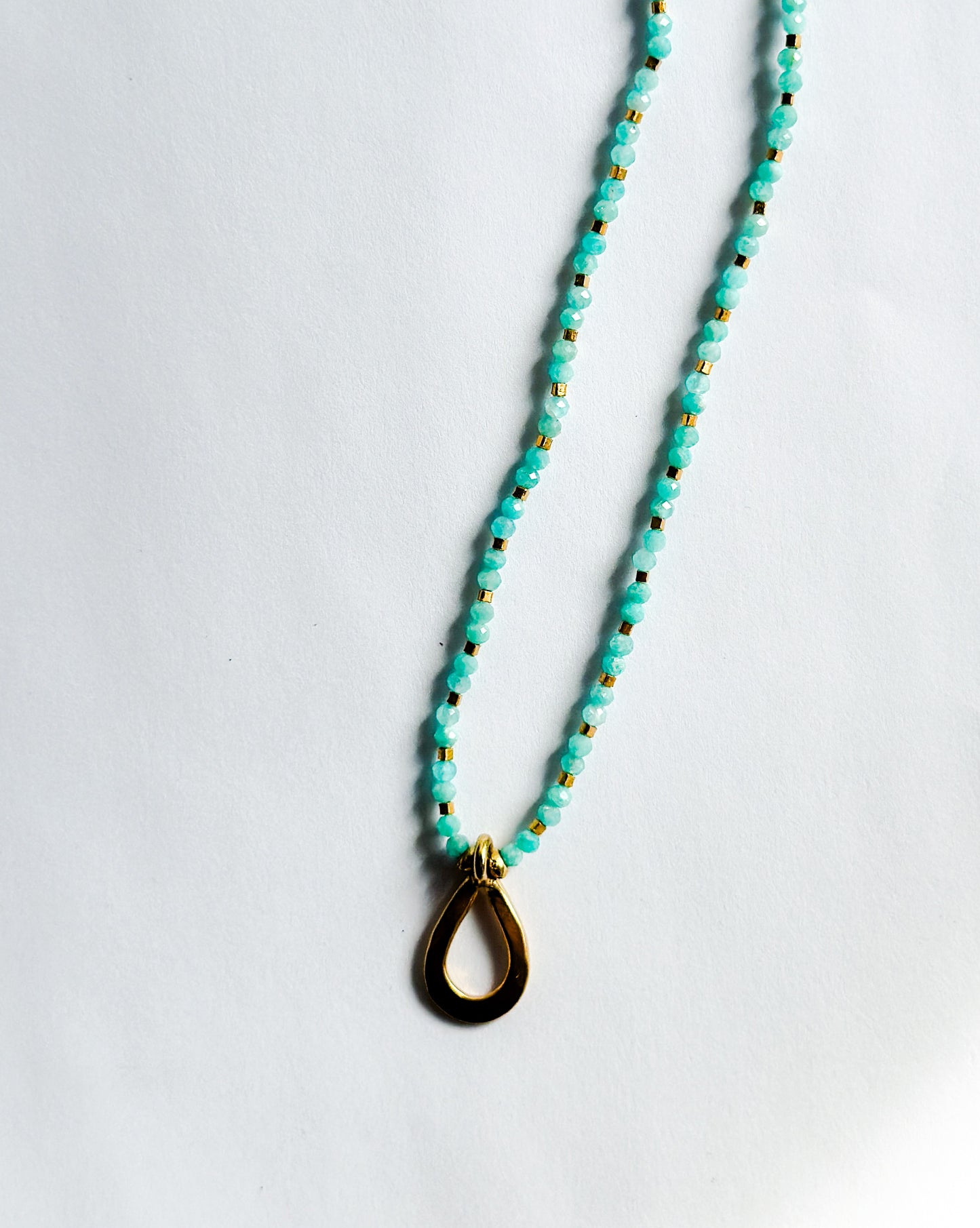 DEBBIE FISHER | Turquoise Seed, Gold Vermeil, Gold Pendant Necklace