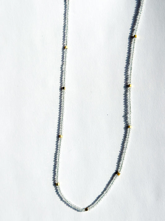 DEBBIE FISHER | Wrap Necklace of Clear Quartz and Gold Vermeil Beads