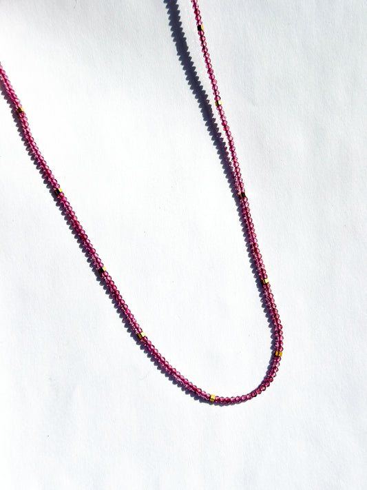 DEBBIE FISHER | Necklace of Garnet and Gold Vermeil Beads
