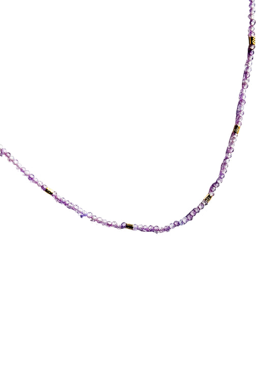 DEBBIE FISHER | Necklace of Cubic Zirconia and Gold Vermeil Beads