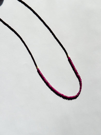 DEBBIE FISHER | Necklace of Ruby, Seed and Gold Vermeil Beads