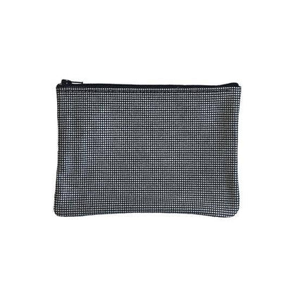 Medium Zip Pouch: Foil Black