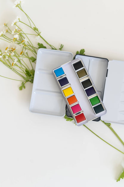 bailey rae studio 12 Color Mini-Travel Watercolor Paint Palette