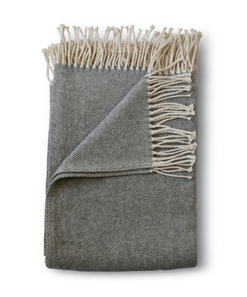 Evangeline | OYSTER 100% COTTON HERRINGBONE THROW