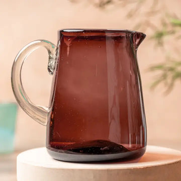 Handblown Glass Pitcher - Tamarind