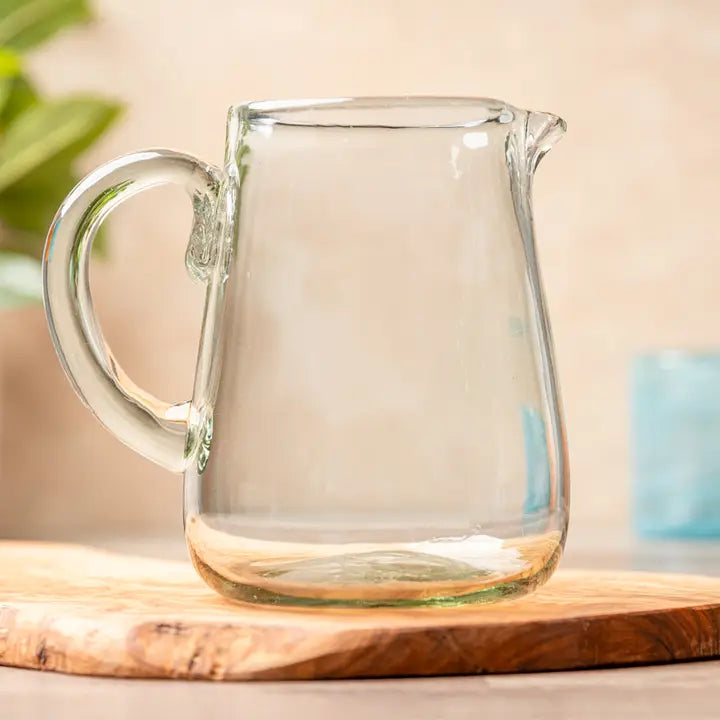 Handblown Glass Pitcher - Clear