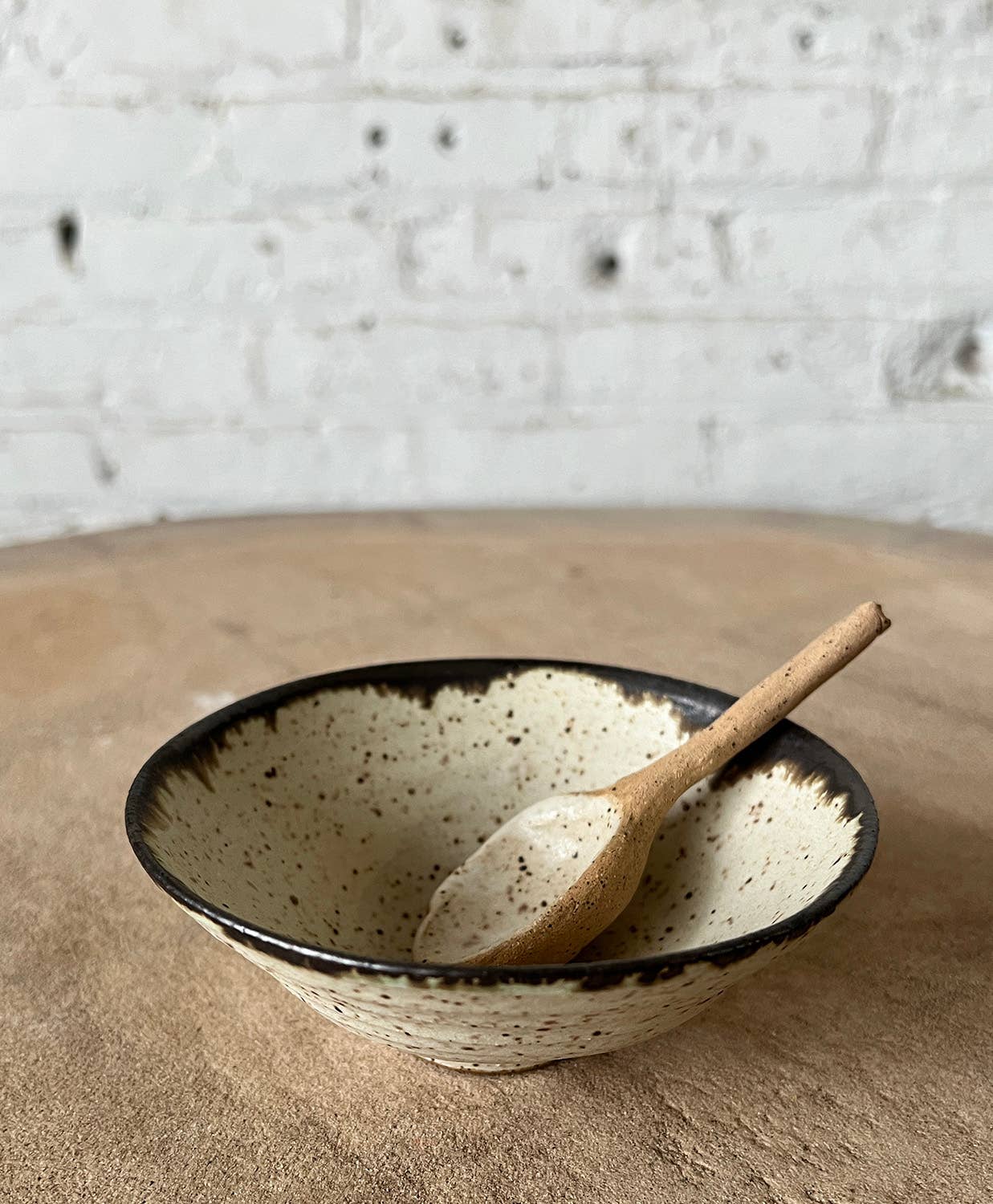 Gina Desantis Ceramics | Luna Spoon and Mini Bowl Set: Sand