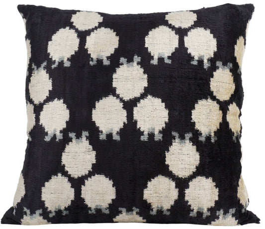 HANDMADE- IKAT SILK/VELVET PILLOWCASE | 20" x 20"