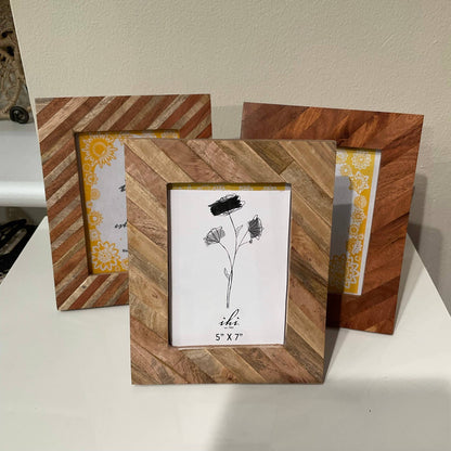 Striped Multi-Wood Photo Frames 9x7