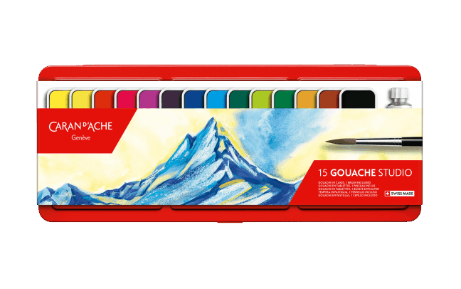 Caran d'Ache | Box of 15 Color Paint Tablets GOUACHE STUDIO