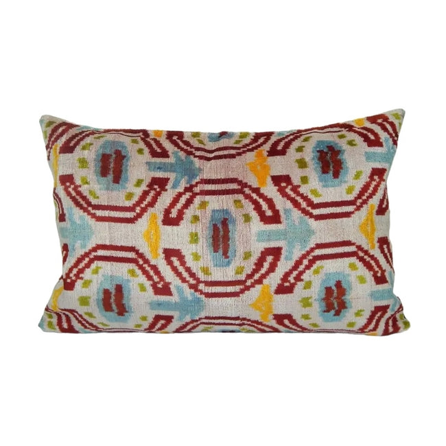 Ikat Velvet Lumbar Pillow | 16" x 24"