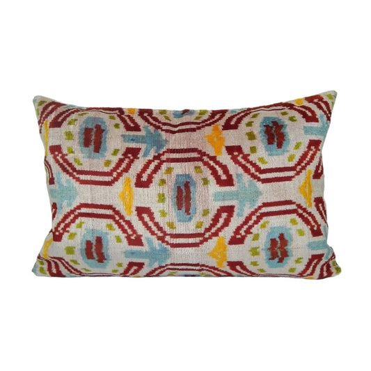 Ikat Velvet Lumbar Pillow | 16" x 24"