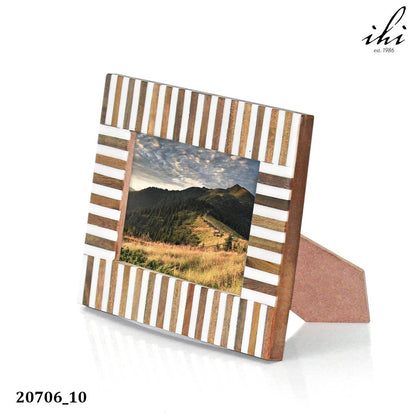Ebony & Ivory Striped Wood Frame, 5x7