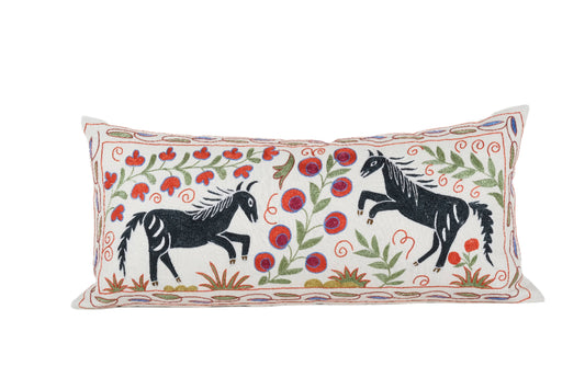 Tashkent Suzani Animal Bedding Pillow | 18" x 38"