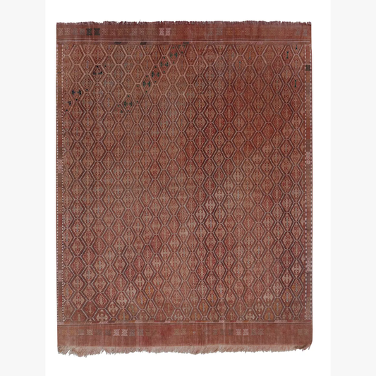 Turkish Flatweave Jajim Kilim Rug 6'2'' x 8'