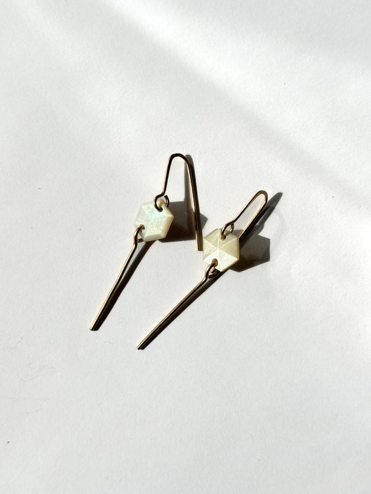 JADEWATER DESIGN | Antique Carved Pentagons with Gold Drop