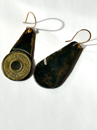 JADEWATER DESIGN | Vintage NYC Subway Tokens in Oxidized Silver & Gold