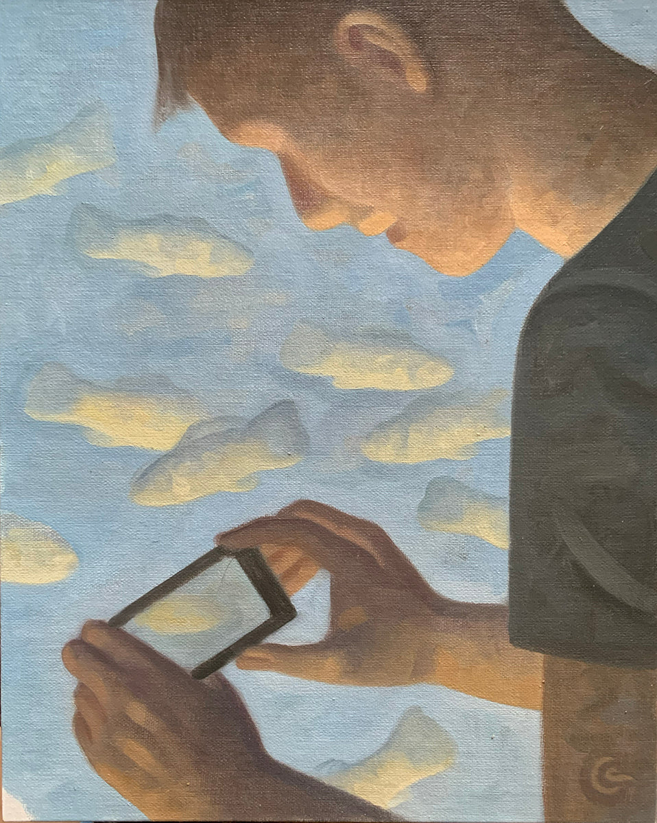 Man with Cell by Robert Goldstrom