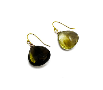 Faceted Topaz Drop Earrings