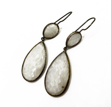Moonstone Double Drop Earrings