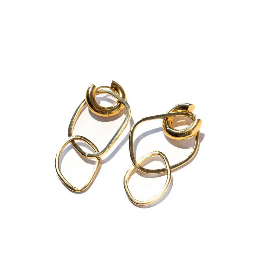 Paula Rosen | Gold Double Hoops Earring