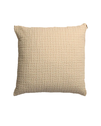 Jasper Quilted Hemp Pillow in Salt