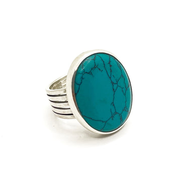 Sonja Fries | Sterling Silver & large turquoise oval ring