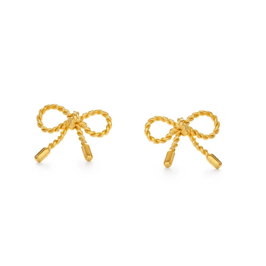 Tiny bow stud earrings