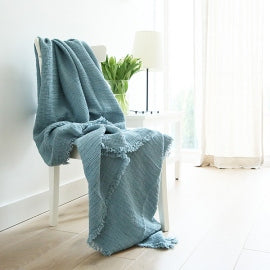 Waffle Knit Linen Throw