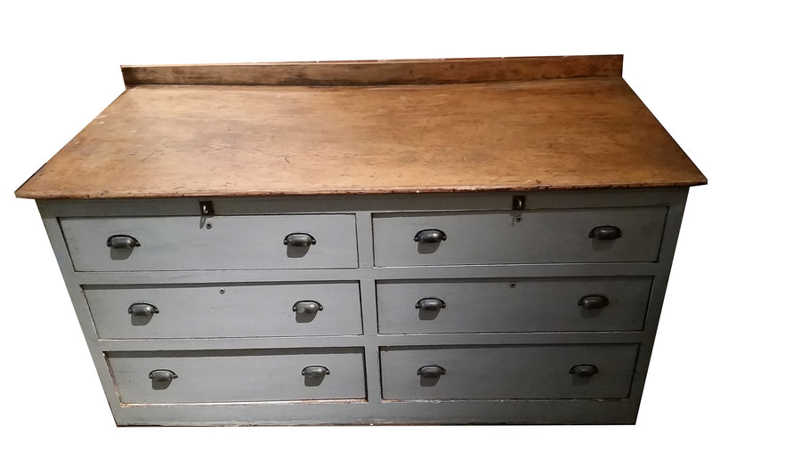Antique Wooden Chest w/ Drawers