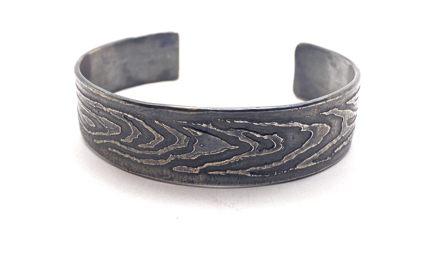 SONJA FRIES | Oxidized Sterling Silver Wood Cuff