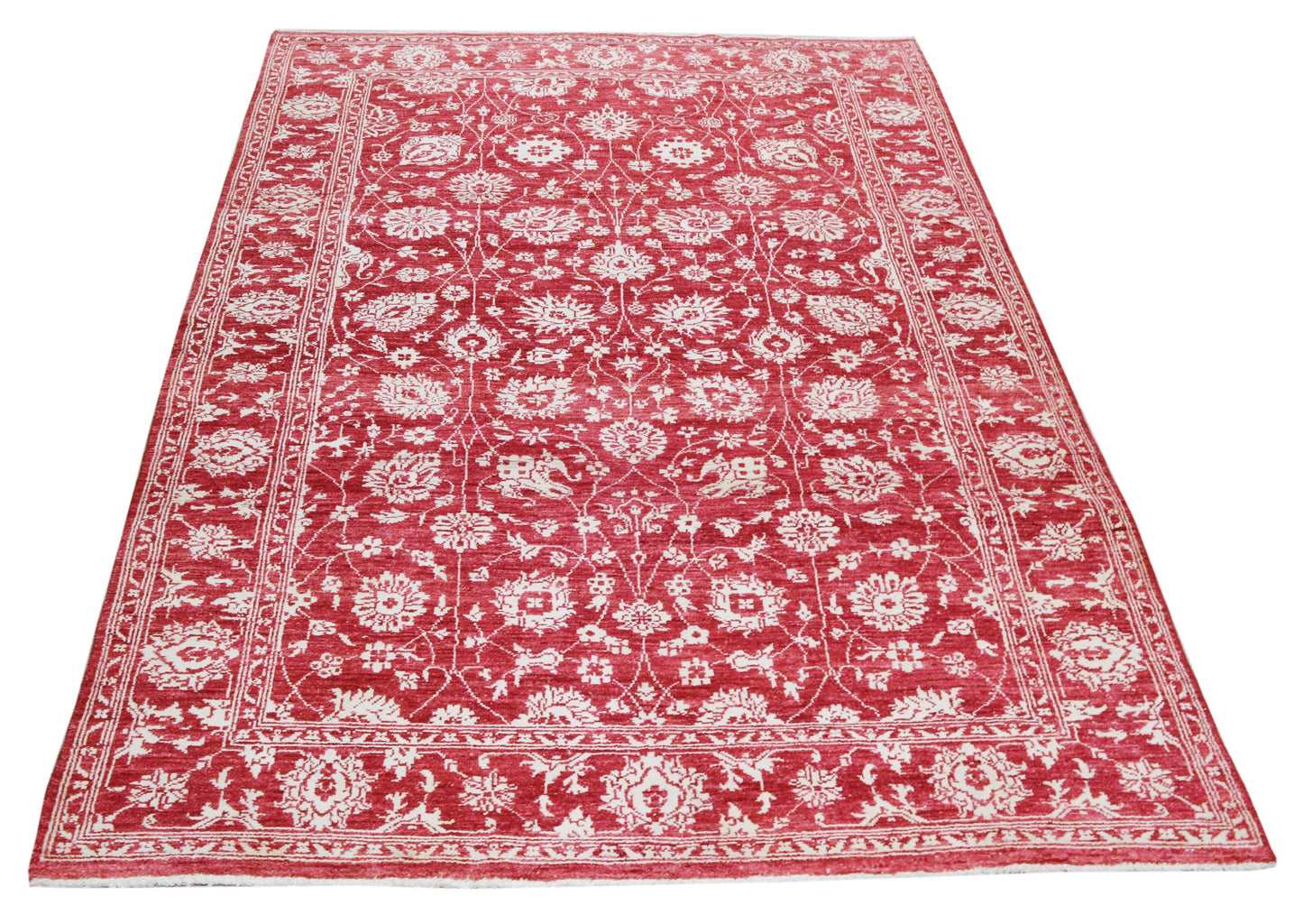 Moroccan Suzani Silk Blend Rug 5'1" x 7'9"