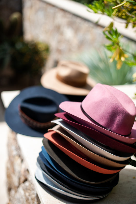 Assorted Felt Hat With Leather Tie