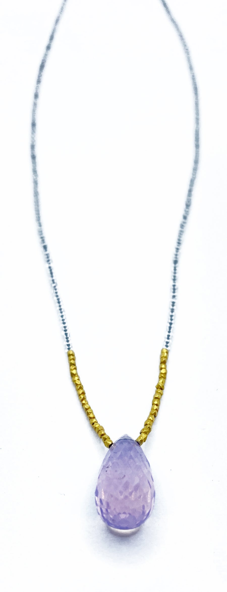 Debbie Fisher | Clear Seed Bead, Gold Vermeil & Scoralite Bead Necklace