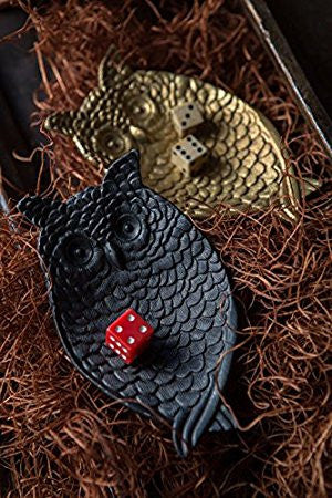 Pewter Owl Jewelry/Coin Tray in Black